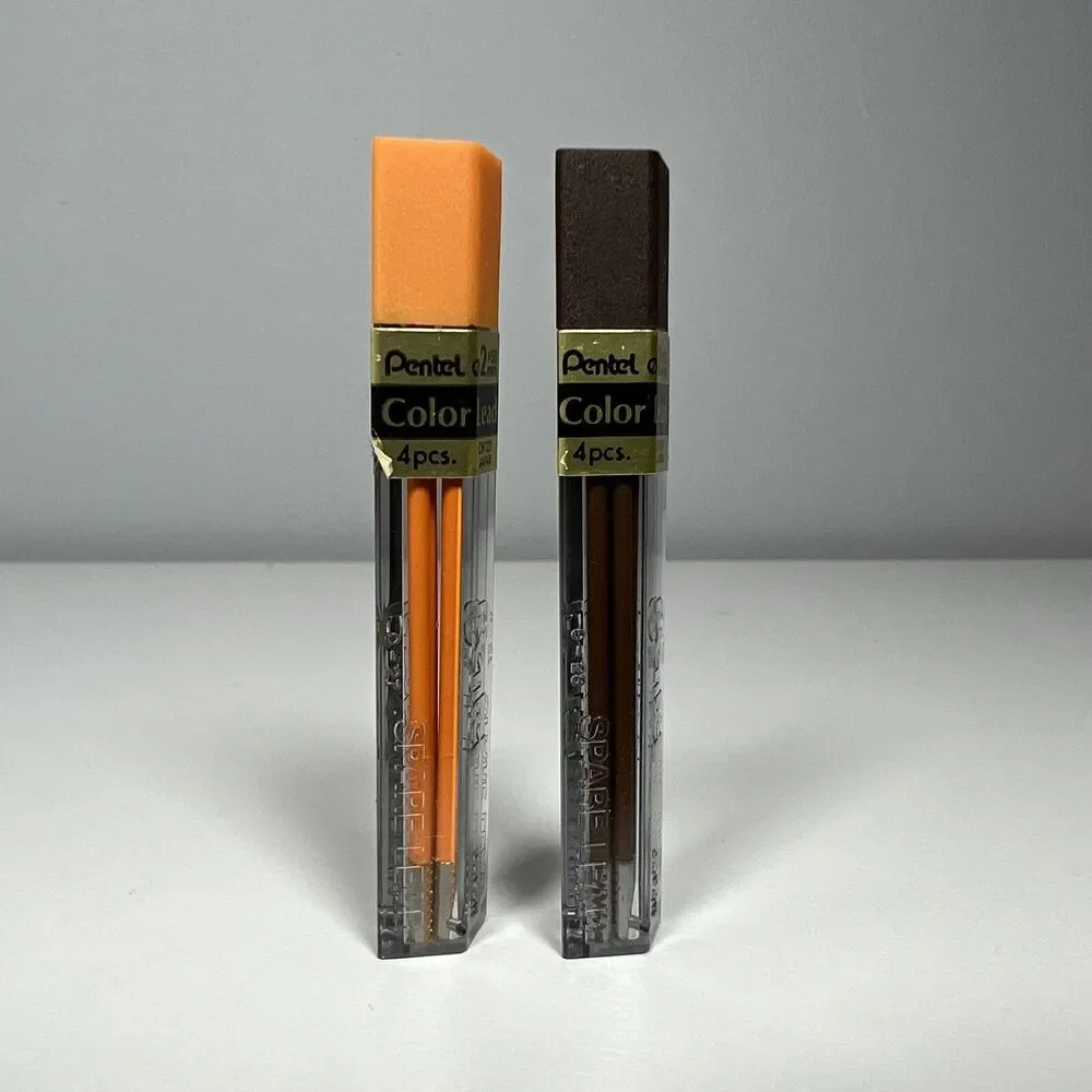 Vintage Pentel Brown & Orange Color Leads 2x58mm CH121 Japan New